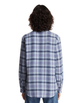 Camicia Uniform In Cashmere Tartan Blu | PDP | Antonia