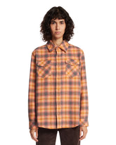 Orange Olive Shadow Tartan Cashmere Shirt | PDP | Antonia