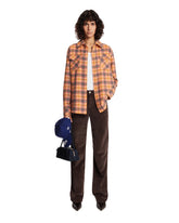 Orange Olive Shadow Tartan Cashmere Shirt | PDP | Antonia