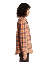Orange Olive Shadow Tartan Cashmere Shirt | PDP | Antonia
