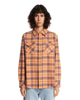Camicia Olive Shadow In Cashmere Tartan Arancione | PDP | Antonia