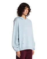 Maglione In Cashmere Con Cappuccio Azzurro | PDP | Antonia