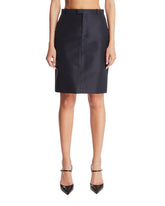 Navy Fine Silk Faille Skirt | PDP | Antonia