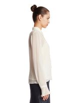 White Lightweight Silk Georgette Shirt | PDP | Antonia