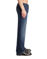 Blue Stretch Cotton Denim Trousers | PDP | Antonia
