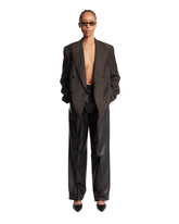 Brown Pinstriped Mohair Wool Jacket | PDP | Antonia