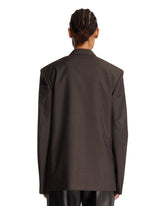 Brown Pinstriped Mohair Wool Jacket | PDP | Antonia