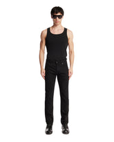 Black Embroidered Cotton Denim Jeans | PDP | Antonia