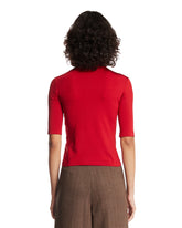 Red Fine Stretch Silk Knit Polo Shirt | PDP | Antonia