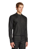 Black Coated Stretch Cotton Denim Jacket | PDP | Antonia