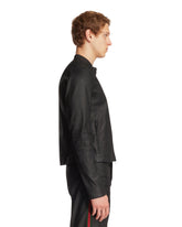 Black Coated Stretch Cotton Denim Jacket | PDP | Antonia
