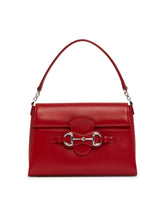 Red Horsebit Duomo Medium Top Handle Bag | PDP | Antonia