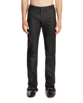 Black Coated Stretch Cotton Denim Trousers | PDP | Antonia