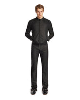 Black Coated Stretch Cotton Denim Trousers | PDP | Antonia