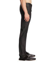 Black Coated Stretch Cotton Denim Trousers | PDP | Antonia