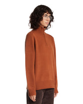 Brown Half-Zip Sweater | PDP | Antonia