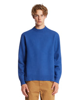 Blue Wool Crewneck Sweater | PDP | Antonia