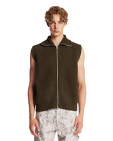 Brown Ribbed Wool Vest | PDP | Antonia