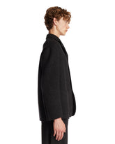 Gray Double Wool Chevron Jacket | PDP | Antonia