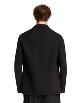 Gray Double Wool Chevron Jacket | PDP | Antonia