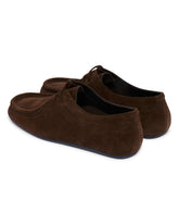 Mocassini Lace-up In Suede Marroni | PDP | Antonia