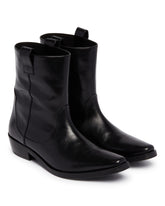 Black Leather Ankle Boots | PDP | Antonia