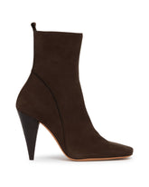 Brown Suede High Ankle Boots | PDP | Antonia