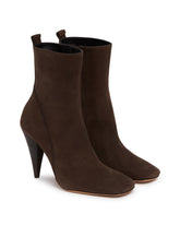 Brown Suede High Ankle Boots | PDP | Antonia