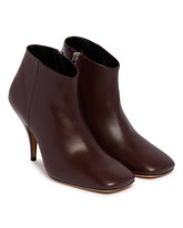 Burgundy Credo Leather Ankle Boots | PDP | Antonia
