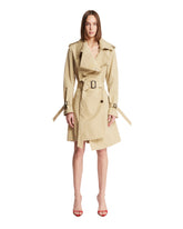 Beige Belted Short Trench Coat - Women's clothing | PLP | Antonia