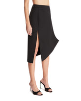 Black Asymmetric Wool Skirt | PDP | Antonia