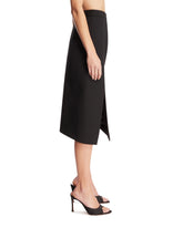 Black Asymmetric Wool Skirt | PDP | Antonia