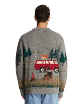 Gray Wool-Blend Intarsia Cardigan | PDP | Antonia
