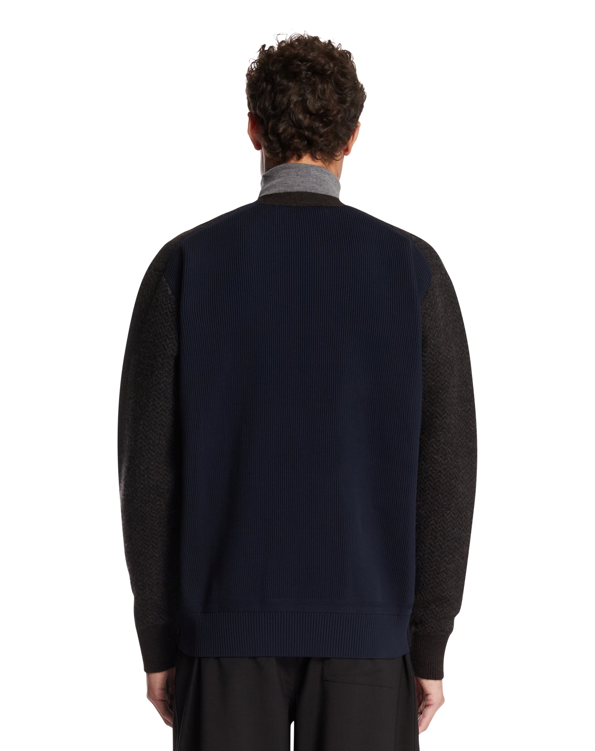 Brown Wool Patchwork Cardigan | JUNYA WATANABE - Antonia