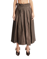 Gray Astrid Pleated Midi Skirt | PDP | Antonia
