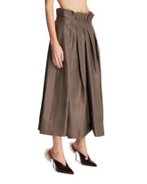 Gray Astrid Pleated Midi Skirt | PDP | Antonia