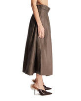 Gray Astrid Pleated Midi Skirt | PDP | Antonia