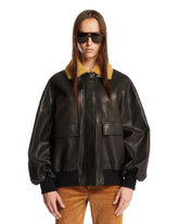 Black Leather Bomber Jacket | PDP | Antonia