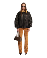 Black Leather Bomber Jacket | PDP | Antonia