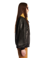Black Leather Bomber Jacket | PDP | Antonia