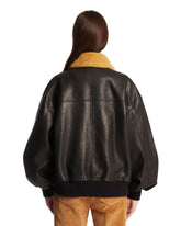 Black Leather Bomber Jacket | PDP | Antonia