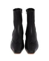 Black Nevada Leather Ankle Boots | PDP | Antonia