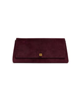 Burgundy Suede Audrey Clutch | PDP | Antonia