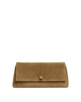 Beige Suede Audrey Clutch - KHAITE WOMEN | PLP | Antonia