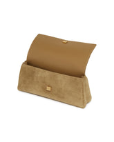 Beige Suede Audrey Clutch | PDP | Antonia