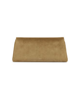 Beige Suede Audrey Clutch | PDP | Antonia
