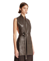 Brown Leather Top | PDP | Antonia