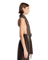 Brown Leather Top | PDP | Antonia