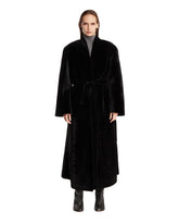 Black Long Shearling Coat | PDP | Antonia