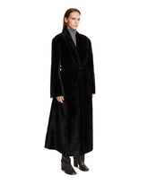 Black Long Shearling Coat | PDP | Antonia